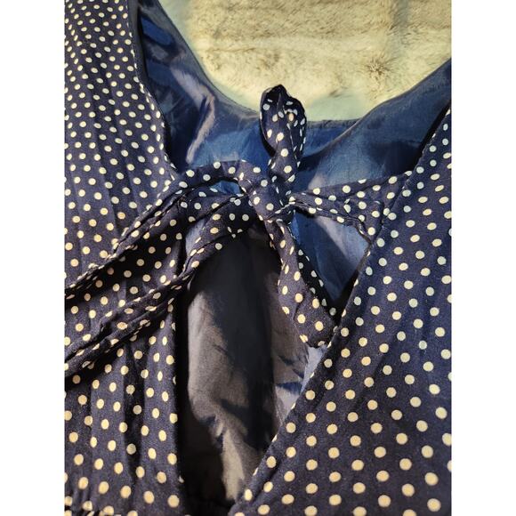 Forever 21 navy blue and  white polka dot dress size L - Picture 3 of 5